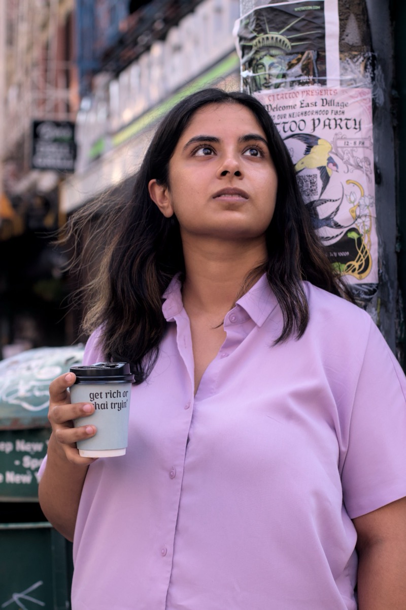 Arya on a NYC street corner