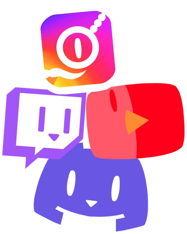 Neko-themed social logos