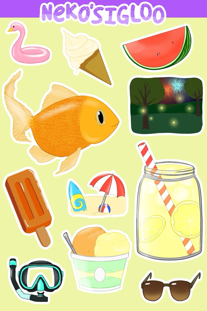 Summer stickers